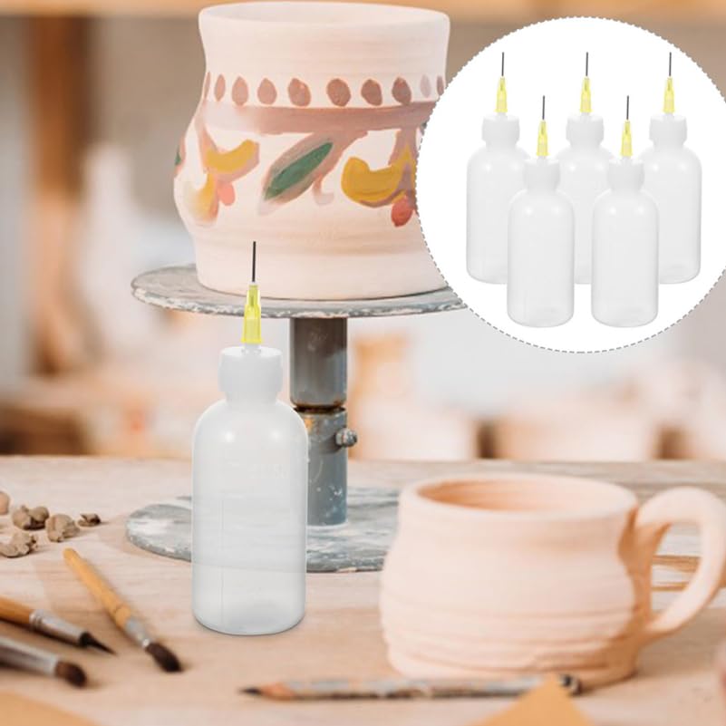 DOITOOL Pottery Glaze Squeeze Bottle Fine Tip Squeeze Bottle with Nozzle Precision Applicator for Ceramic Pottery Tools Mud Painting Detail Work 3.74 in