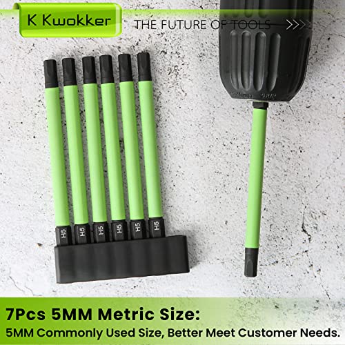 7Pcs Metric 5mm Hex Head Allen Wrench Drill Bits, 1/4" Hex Shank Kit - size: Set 8: 5mm
