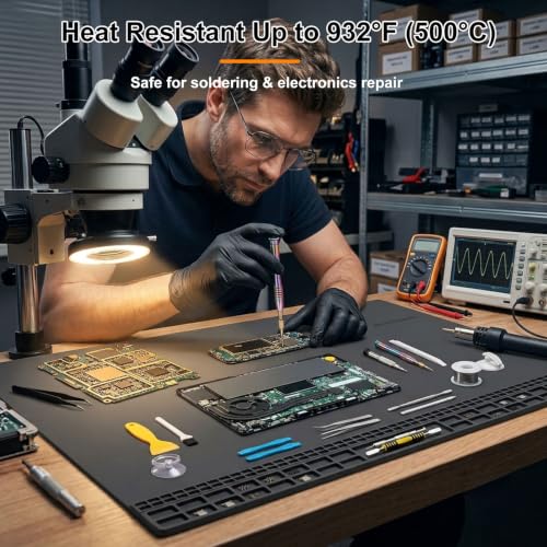 Dorisun Soldering Station Mat Extra Large 27.6"x15.7" Heat Resistant 932°F - size: 27.6''x15.7''