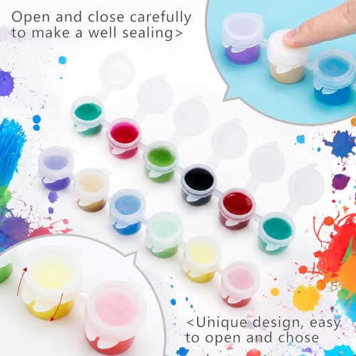 Patelai 100 Strips Empty Paint Pots with Lids Containers,3 Ml/ 0.1 Oz - size: 3 ml/ 0.1 oz