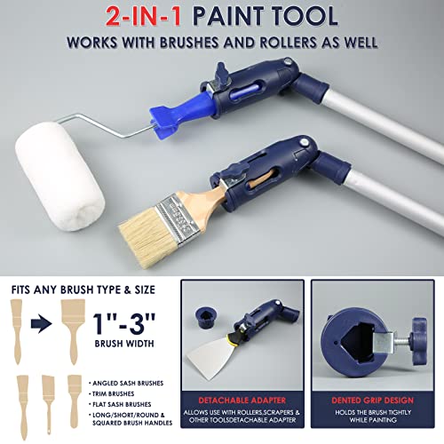 Aolamegs Multi-Angle Paint Brush Extension Tool for High Ceilings,Suitable for Fixing On Standard Threaded Extension Rod