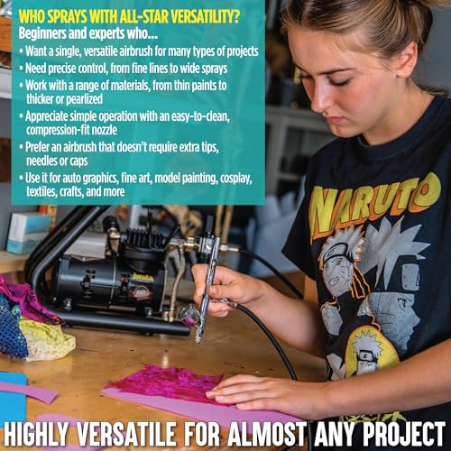 Iwata Eclipse HP-CS Airbrush - Gravity Feed Dual Action, High-Flow Atomization for Fine Detail to Wide Coverage – E3 Nozzle, 0.24 oz Cup – Ideal for Artists, Model Painting, Cosplay & More