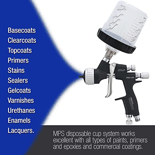 Master Paint System MPS Disposable Paint Spray Gun Cup Liners & Lid System - size: 20 Ounce Cup Kit