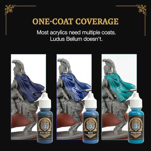 Ludus Bellum Miniature Paints Trio Set of Navy Blue, Blue & Turquoise- 18ml - color: Blue Shades Trio