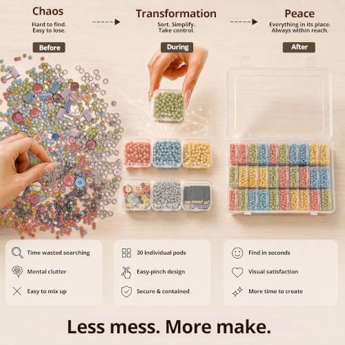 2-Pack Clear Plastic Bead Organizer Box 8.8x6.7x2.4