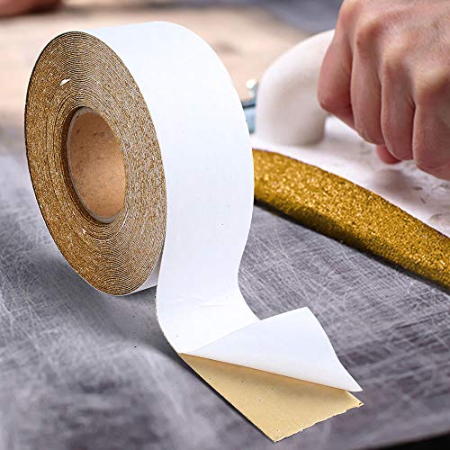 LotFancy 80 Grit PSA Sandpaper Roll, Self Adhesive Sticky Back Longboard Sand Paper, 2-3/4" Wide by 21.9 Yard Long, Aluminum Oxide Sanding Roll, for Automotive and Woodworking - size: 80 Grit