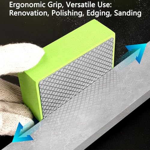 6PCS Diamond Polishing Pads Sanding Blocks 100x2/200x2/400x2 Multi-Grit Dry/Wet Hand Diamond Sanding Pads Kit for Grinding Ceramic Tile Glass Stone Metal Wood - style: 6PCS-3