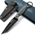 DRGSKL Tanto Fixed Blade Knife - Camping Knife with Sheath - Green - color: Green
