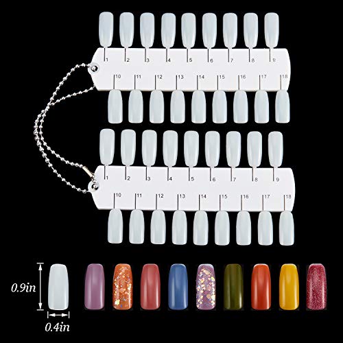 Maitys 6 Sets 216 Tips Nail Color Display, Double Layer Tips Color Display