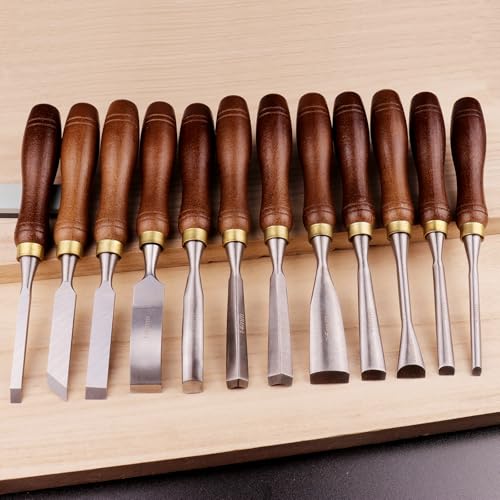 12Pcs Wood Carving Chisel Set - CR-V 60 Steel Wood Carving Tools
