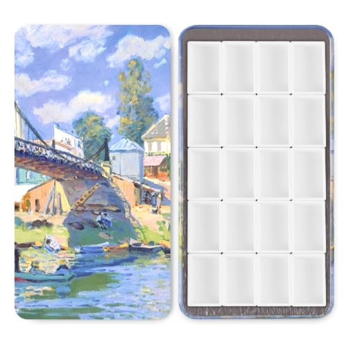 20 Empty Full Pans Watercolor Palette Tins Box with Magnetic Squares - color: Bridge, size: 20 Full Pans