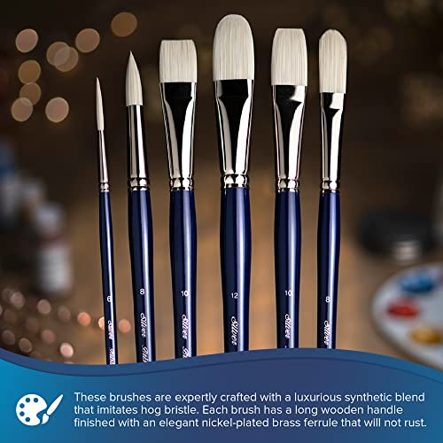 Silver Brush Limited Bristlon Fine Detail Oil Paintbrush Set, 4pc - color: Foundation Set, size: 4 count