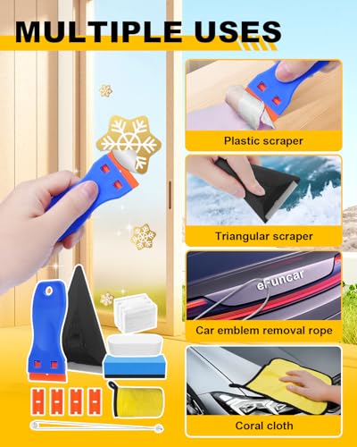 30 Emblem Removal Tool Kit with PVC Cord, Spatula, Blade, Scraper - color: 30PCs Car Surface Logo Emblem Remover Kit
