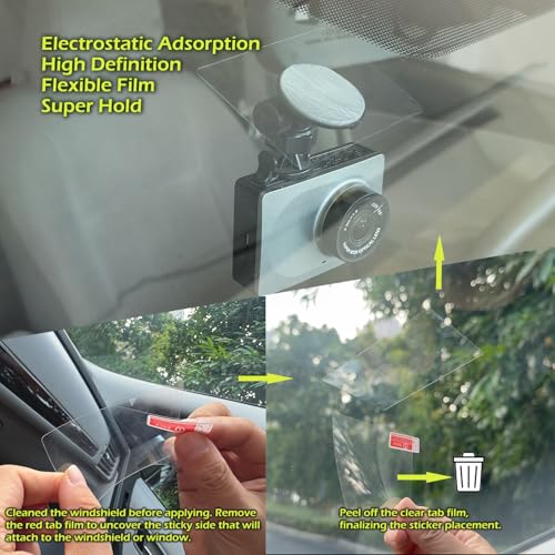 Windshield Sticker Applicator Electrostatic Film for Easy Application, Removal and Re-Application from Car to Car-12 Pack 5"x7",8 Pack2.4" x 3.1" Sheets - size: 2 Pack (20 sheets total)