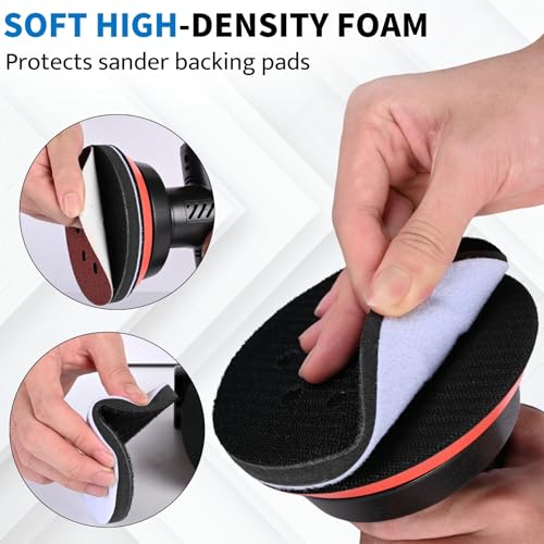 6 Inch 6 Holes Foam Sanding Pads 2Pcs Interface Pad - size: 150mm