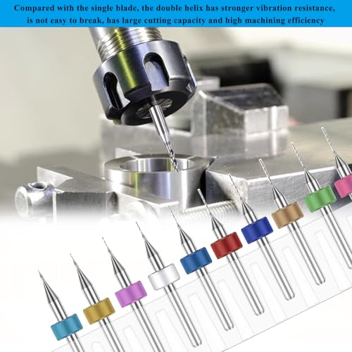 30pcs Micro Drill Bits Set for Most Rotary Tools,Spiral Flute 0.1mm-1mm Tungsten Steel Carbide mini PCB Drill Bits for Print Circuit Board,Stone Grinding,CNC Engraving,Jewelry Making etc - size: 0.1-1mm