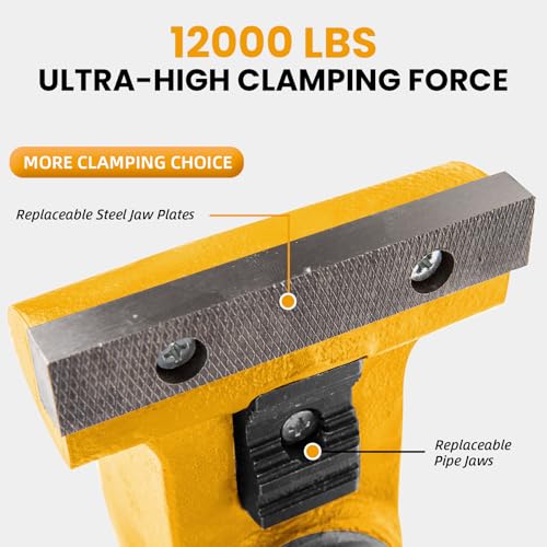 Forward 1765A 6.5 Inch Heavy Duty Bench Vise with Anvil and 360°Swivel Base - size: 6.5 Inch
