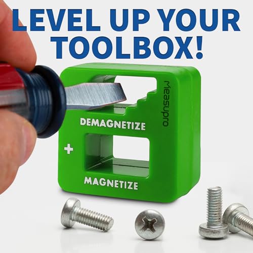 Demagnetizer and Magnetizer for Screwdrivers Tips, Bits, and Small Tools, Large or Big Screws, Drills, Drill Bits, Sockets, Nuts, Bolts, Nails and Precision Construction, Green - 3 Pack - color: Green