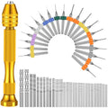 Vinsot 95 Pcs Micro Drill Bits Set with Pin Vise Hand Drill, Gold - color: Gold
