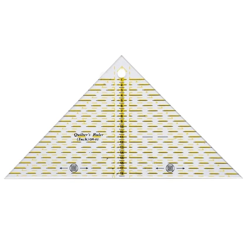 HONEYSEW Quilting Templates Acrylic Sewing Ruler with Non-Slip Rings for Quilting and Sewing Fabric Cutting Angles Rectangle Ruler (Triangle) - color: Triangle