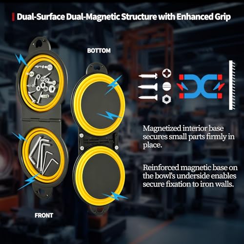 Magnetic Trays, Magnetic Bowl for Screws, Magnetic Tool Tray (yellow2.0) - style: yellow2.0