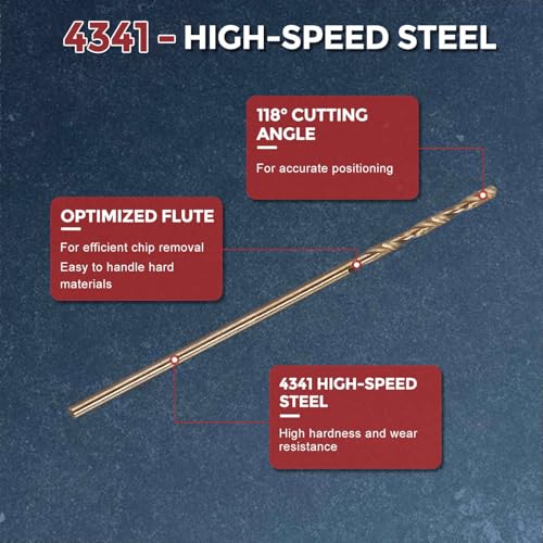 5pcs Micro Drill Bit #54 Diameter 1.397mm 4341 HSS for Soft Metal - size: #54