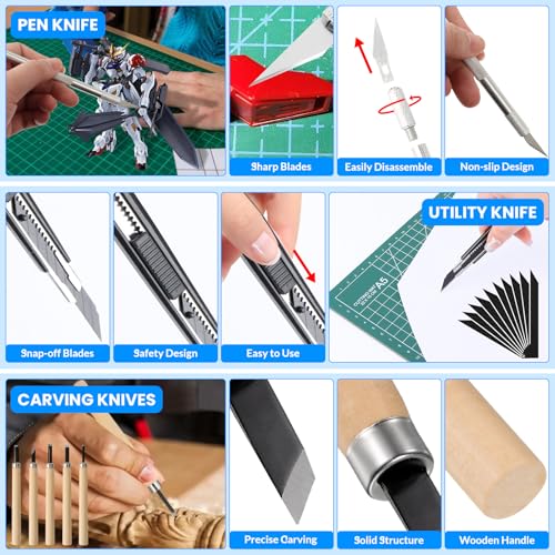 Gundam Tool Kit, 85 Pcs Professional Model Tool Kit for Gundam, Modeling Tools for Plastic Models, Gunpla Tool Kits for Adults, Model Building Tools Hobby Tools Craft Set for Repairing and Fixing - color: 85pcs