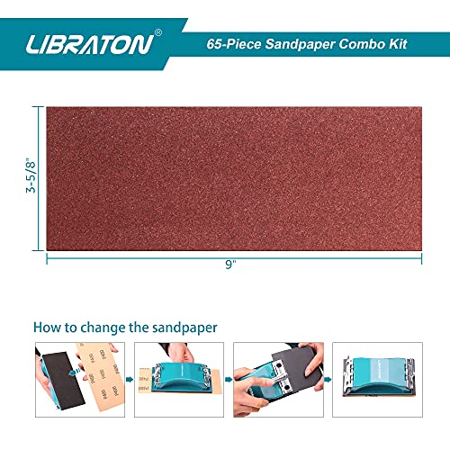 Sandpaper 65Pcs, Sand Paper, Sandpaper Assortment 80/120/400/600Grit