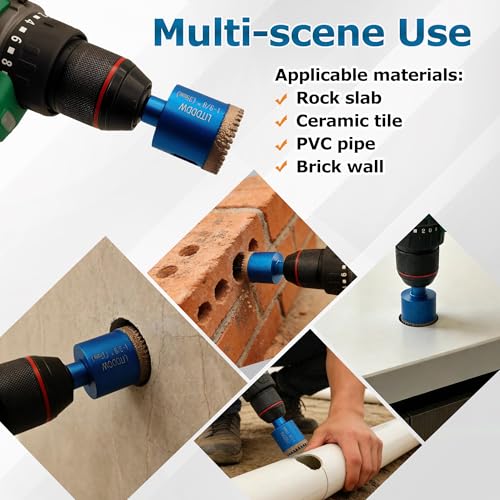 Tile Hole Saw Kit,10 Pack Serrated Vacuum Brazed Diamond Drill Bits - size: 10 Pcs 1/4"-2"