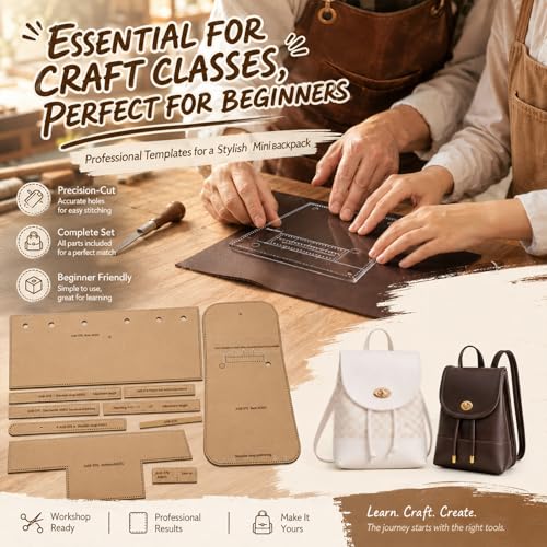 RIVEENY Backpack Acrylic Template,Leather Pattern Acrylic Leather Templates for Women’s Work Backpack Purse Waterproof Anti-Theft Travel Back Pack (AAB-576)