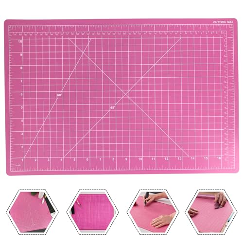 ARTIST'S BEST 12" x 18" Pink Cutting Mat | Self-Healing Surface | Inch & Millimeter Grid Lines | 60° & 45° Angles | Rotary Cutting Sewing Mat for Craft, Fabric, Scrapbooking