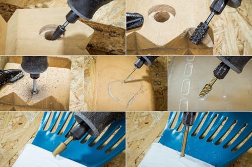 NordWolf 10-Piece Rotary Burr Rasp Files Set for Rotary Tools, with 1/8" Straight Shank for Wood Carving, Deburring, Shaping & Grooving in Storage Case - size: 1/8" Straight Shank (10 Pcs)