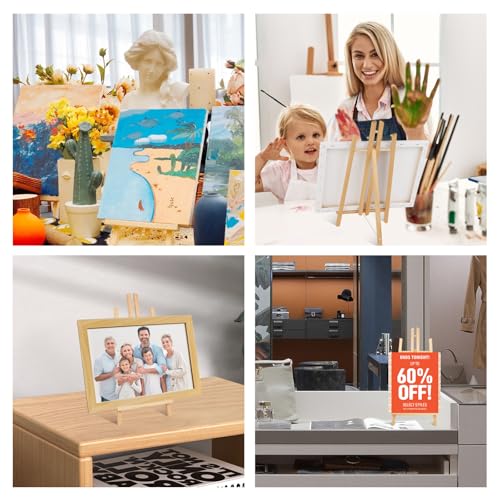 ESRICH 6 PCS 16in Wood Easels, Tabletop Easel for Painting Party - style: 16"-6P