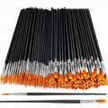 30PCS Detail Paint Brush Set, 15 Pointed & 15 Flat Nylon Brushes for Watercolor, Acrylic & Oil Painting, Miniature, Model, Nail Art & DIY Craft (Black 30pcs) - color: Black 30pcs