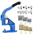 Eyelet Hole Punch Kit Grommet Tool Kit Hand Press Heavy Duty Eyelet Grommet Machine with 3 Grommet Setting Dies & 3 Hole Punching Dies and 3000Pcs Silver & Golden Eyelets and Grommets 6/10/12mm