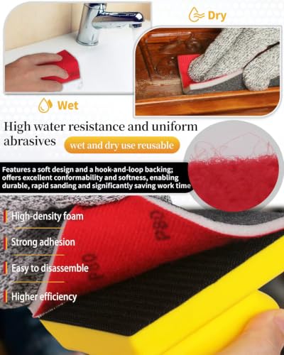 30PCS Sanding Sponge Set Ultra Fine Soft Hand Sander Block 120Grit - size: #120 Particle size