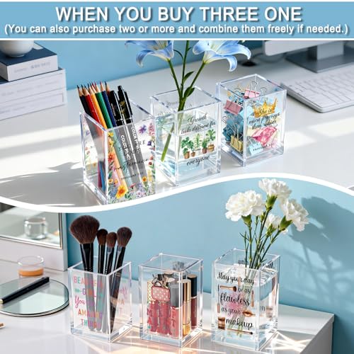 Every Good And Perfect Gifts Is From Above Acrylic Cosmetic Holder - color: pink & black