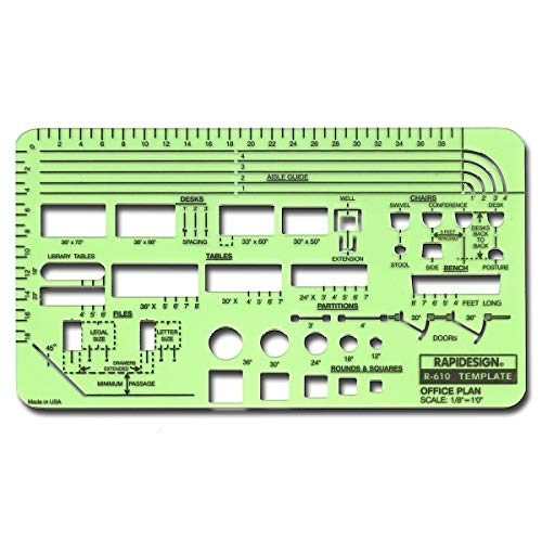 Office Plan Template, 1/8 Inch Scale, 1 Each (R610) - style: Office Plan - 1/8 Inch