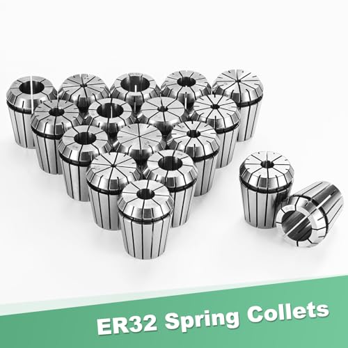 M METERXITY ER32 Spring Collet, 40Cr Steel Spring Collet Chuck 20mm Clamping Diameter for CNC Engraving Machine/Lathe Milling Tool [Silver,1.6x1.3"/ 40x33mm] - size: 20mm