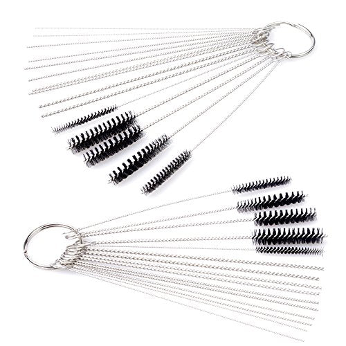 Carburetor Carbon Dirt Jet Remove Cleaner Carb Cleaner Cleaning Brushes Kit Multi Purpose Nylon Tube Brushes - 20 Needles &10 Brushes