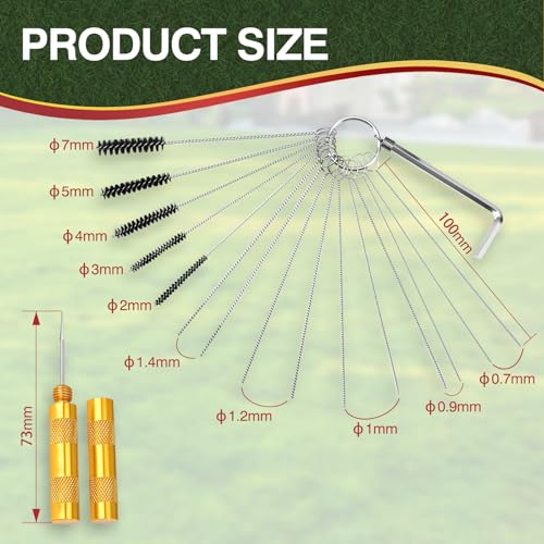 Carburetor Carbon Dirt Jet Remove Cleaner with 26 Cleaning Wires Set 20 Cleaning Needles 10 Nylon Brushes 2 Sharp Pick for Motorcycle ATV Moped Welder Carb Chainsaw Spray Guns Torch Tips