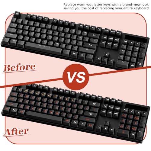 ProElife Gradient Keyboard Letter Stickers with Tweezer, Short, Orange - color: Ombre Orange