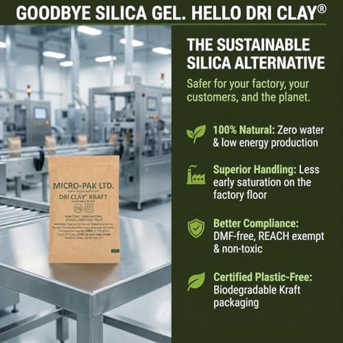 Micro-Pak Dri Clay Kraft, Moisture Absorption Desiccant Packs,17gx25pcs - size: 17gx25pcs