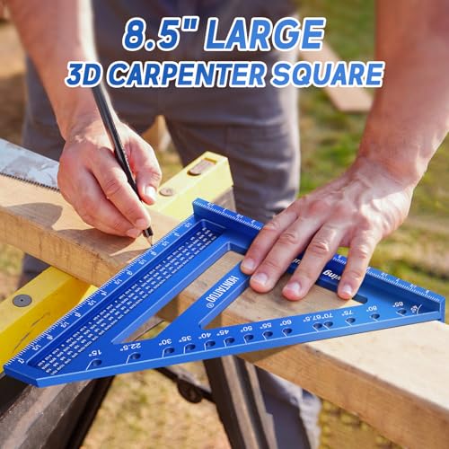 8.5-Inch 3D Large Carpenter Square for Multi-Angle Measuring and Marking - color: Blue