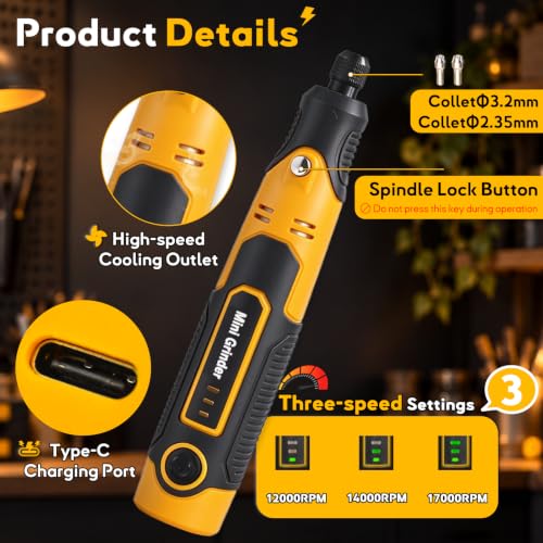 Resin Drill 3D Printed Resin Cured Sanding and Polishing Tool Kit - size: 3.6V