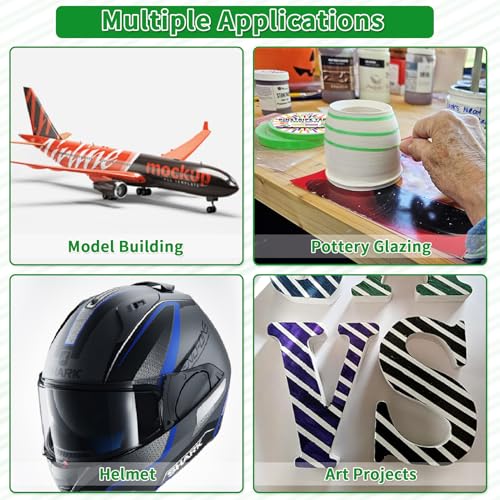 6 Rolls Pinstripe Masking Tape 1/16", 1/8", 1/4", 3/8",1/2", 3/4" - color: Light Green