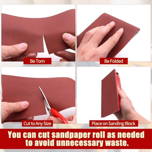 400 Grit Sandpaper Roll, 4 Inch x 32.8 Feet Aluminum Oxide Emery Cloth Roll - size: 400 Grit