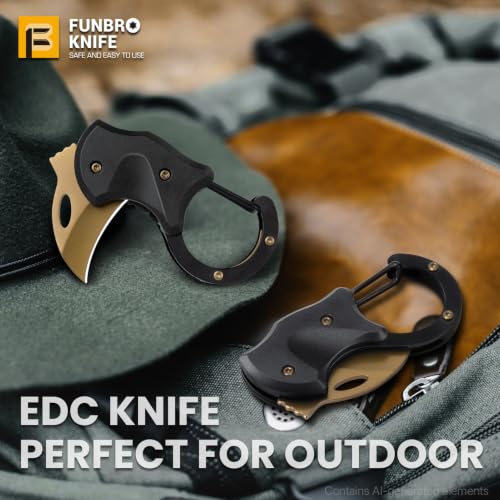 FUNBRO Small Pocket Knife for Men, Edc Knives Tool - color: 1 Pack Gold