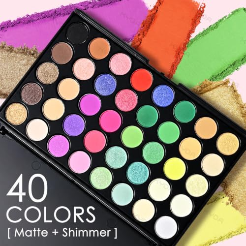 Ownest 40 Colors Pigment Nail Powder with Brushes - color: 40 colors