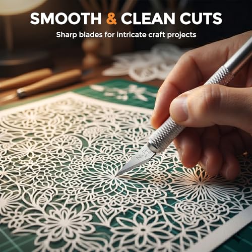Nicpro 240 PCS Hobby Blades Set SK-5, Art Utility #11 Blades Refill Cutting Tool with Storage Case for Craft, Hobby, Scrapbooking, Stencil - 4 Pack of Case - size: #11 240pcs (Pack of 2)